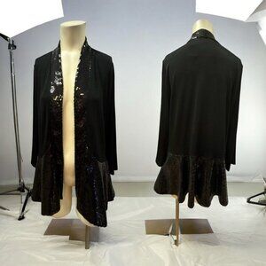 Slinky,Cover Cocktail Jacket,Black,Size M,Long Sleeve,Sequins,Long,Made in USA.!